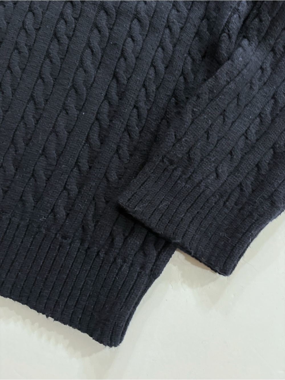 Polo Ralph Lauren Mens L Navy Alpaca Cotton Cable Knit Turtleneck Peru Old Money - Picture 3 of 7